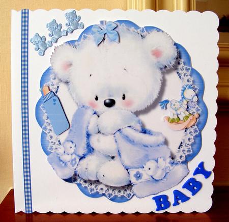 Plate and Stand Fluffy Bear and His Blanket by CAROL LODGE