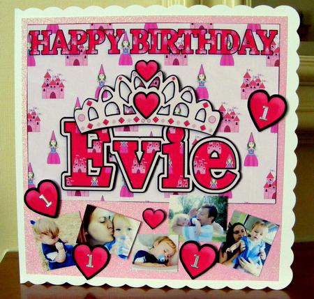 Birthday Princess A5 Name Card Evie by CAROL LODGE
