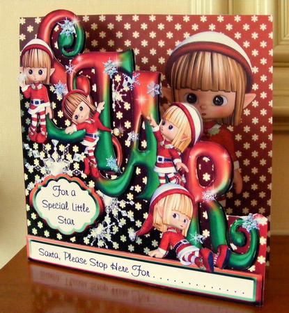 Christmas Star Edgy - Complete Card by CAROL LODGE