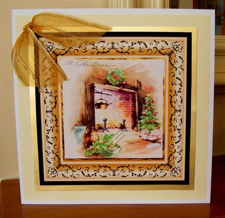 Christmas Fire Pyramid 6x6 Card by CAROL LODGE