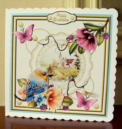 The Country Church Card Front by CAROL LODGE
