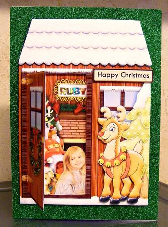 Santa at Home Christmas Behind the Door Open & See by CAROL LODGE