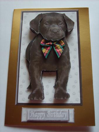 Black Labrador Puppy 3D Decoupage by Carol McDonald