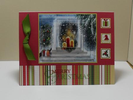 Robins by the Christmas Window Pyramid by Carol N Watson