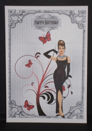 The Butterfly Tree - A5 card front with decoupage by Carol Pulford