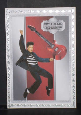 Rocking up a Storm 1 - A5 card front with decoupage by Carol Pulford