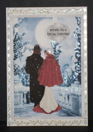The Magic of Christmas 2 - A5 card front with decoupage by Carol Pulford
