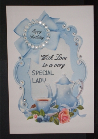 Tea for a Special Lady 1 - 7x6 inch topper with decoupage by Carol Pulford
