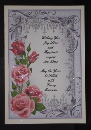 New Home 1 - A5 card front with decoupage by Carol Pulford