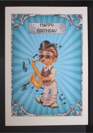 And All That Jazz - A4 design sheet with decoupage. by Carol Pulford