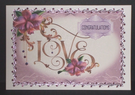 Forever Love - A5 card front with decoupage by Carol Pulford