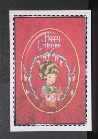My Christmas Heart 2 - A5 card front with decoupage by Carol Pulford