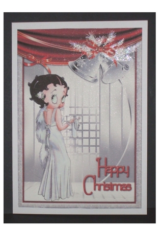 Art Deco Christmas - A5 card front with decoupage by Carol Pulford