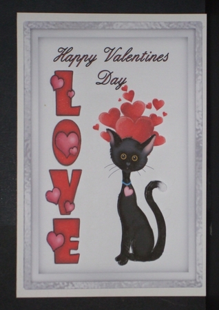 Cats Whiskas - A5 card front with decoupage by Carol Pulford