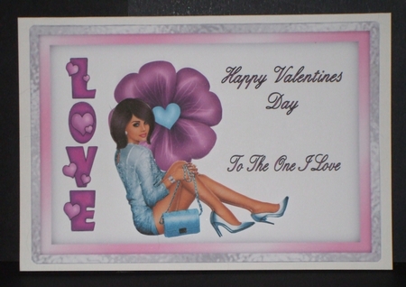  Flower Power - A5 card front with decoupage by Carol Pulford