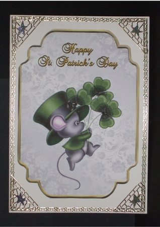 Irish Mouse - 7x5 inch topper with decoupage by Carol Pulford