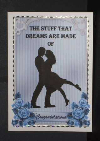 True Love - A5 card front with decoupage by Carol Pulford