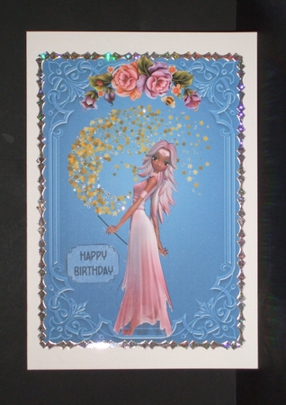 The Star Maker - 7x5 inch card front with decoupage by Carol Pulford