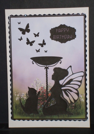 Fairyland 1 - A5 card front with decoupage by Carol Pulford