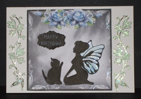 Fairyland 3 - 5.5 x 5.5 inch card topper with decoupage. by Carol Pulford