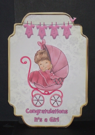 Shaped card mini kit - 2 sheets - Its A Girl by Carol Pulford