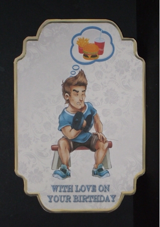 Shaped card mini kit - 2 sheets - Keep Fit Fanatic by Carol Pulford