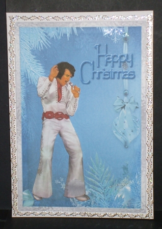 The King at Christmas 6 - A5 card front with decoupage by Carol Pulford