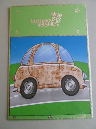 Funky Graffiti Car - Scallop Corner Stacker by Carol Sear