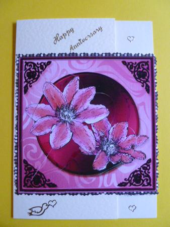 Clematis Quick Card with Fan Pyramage Topper by Carol Sear