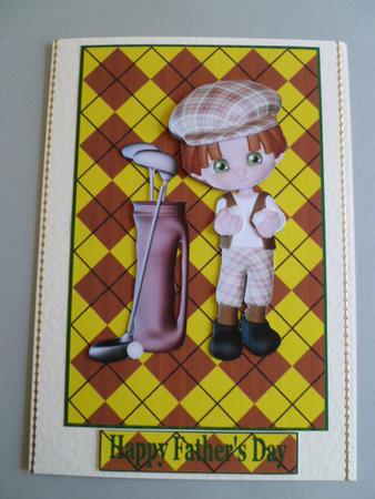 Golfing Birthday Card Front by Carol Sear