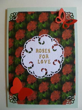 Stunning Red Rose Backing by Carol Sear