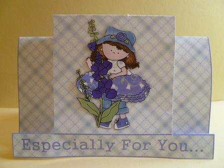 Cloey Loves Purple Flowers Stagger Fold Card by Carol Sear