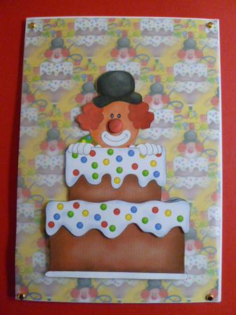 Clown with Birthday Cake Vellum by Carol Sear