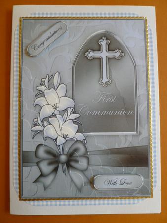 5 x 7 1st Communion Greeting Kit Decoupage and Wavy Corner by Carol Sear