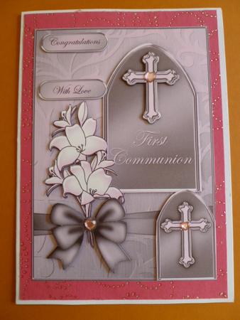 5 x 7 1st Communion Greeting Kit Decoupage and Wavy Corner by Carol Sear