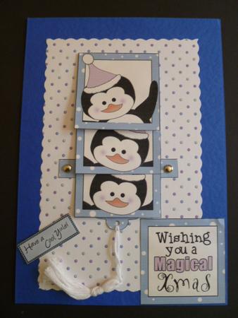 Christmas Penquin in Icicle Colours by Carol Sear