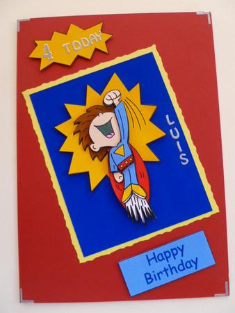 Superboy (light Blue) - Decoupage by Carol Sear