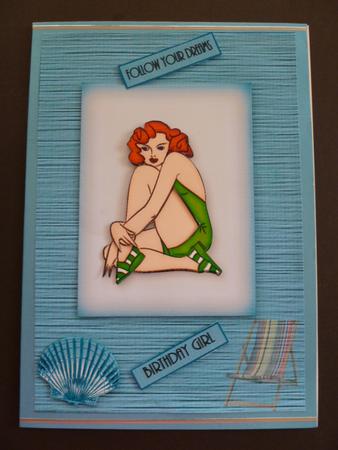 Aqua Deco Belle by Carol Sear