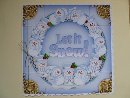 Blue Snowman Let It Snow 8in Picture Sheet by Carol Sear
