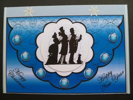 Christmas Carol Singers Scallop Edge (blue) by Carol Sear