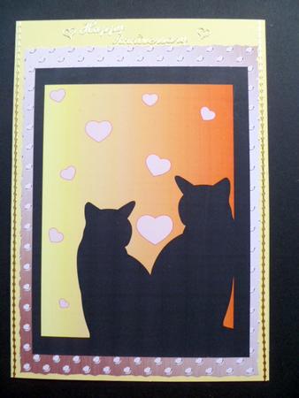 Cats in Love ( Brick- Red Chalk ) by Carol Sear