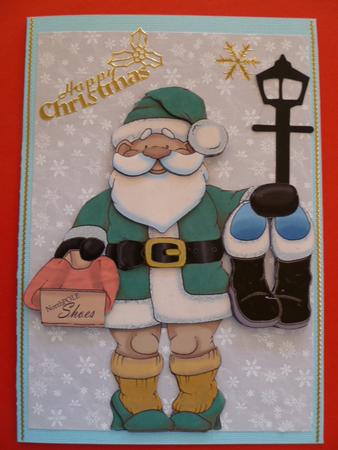 High Heel Santa Doodles Green Suit by Carol Sear
