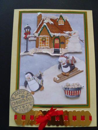 Penguin Toboggan Topper by Carol Sear