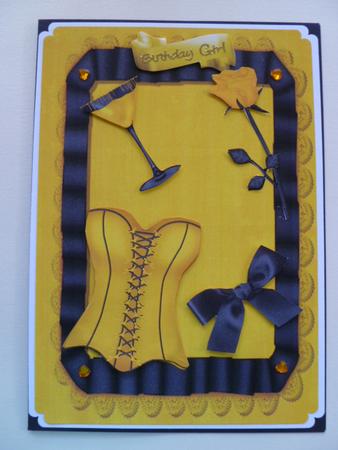 Sexy Yellow Basque in Black Frame by Carol Sear