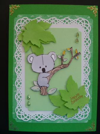 Cuddly Koala Digital Stamp A4 by Carol Sear
