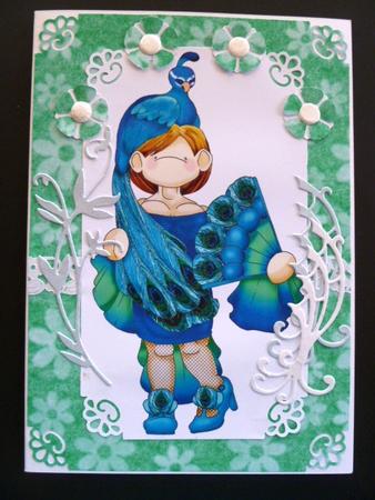 Peacock Doodles Large Image by Carol Sear