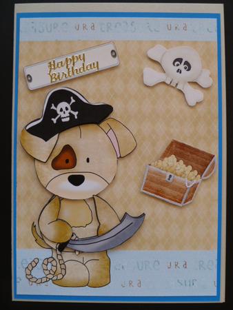 Little Pirate Dog with Sword & Pirate Hat by Carol Sear