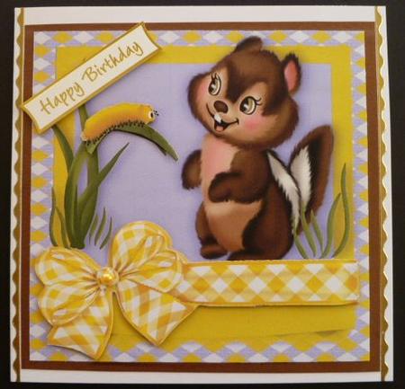 Little Chipmunk in Yellow with Cheeky Caterpillar by Carol Sear