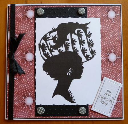 Polka Dot Floral A4 Backing Paper in Red by Carol Sear