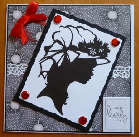 Polka Dot Floral A4 Backing Paper in Black and Grey by Carol Sear